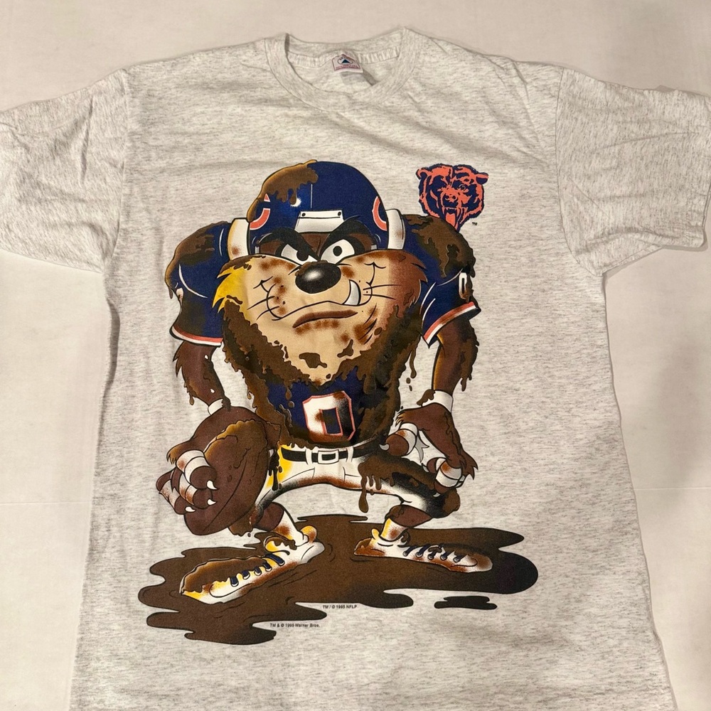 Vintage 1995 Chicago Bears Taz NFL Football  Down And Dirty L T Shirt 90s